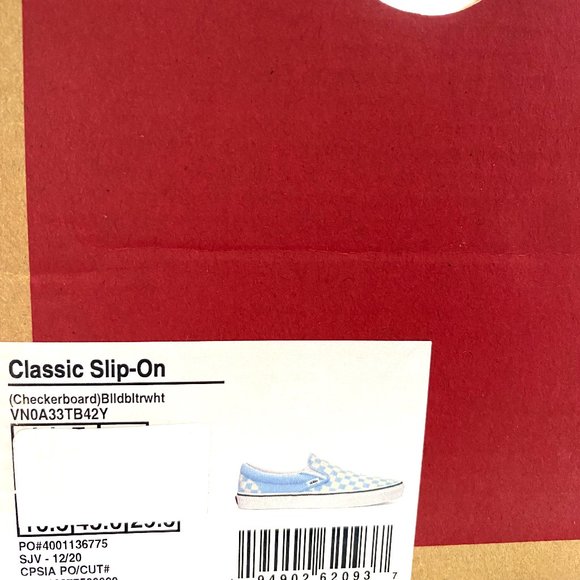🌿Sale🌿 Vans Classic Slip On Checker Blue Canvas Sneaker Men's Size VN0A33TB42Y - Picture 9 of 10